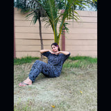 LOVE PRINTED SUIT - GREY - M057