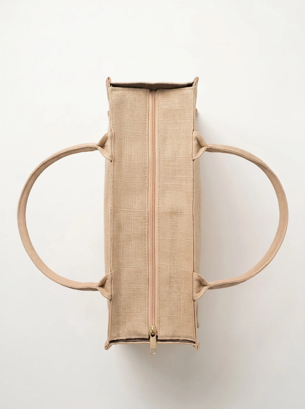 WestStyle beige jute embroidered tote bag worn on shoulder lightweight canvas tote bag for university and college Pakistan
