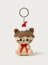 Cute handmade crochet keychain in bear style for women's bag accessories - WestStyle