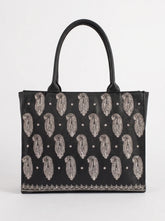 BRODERY CANVAS BAG - BLACK
