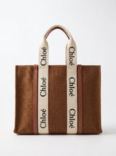 CHLOE CANVAS TOTE - DARK BROWN