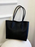 A Shein inspired PU leather Everyday tote bag for university girls with pouch - weststyle
