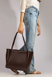Women holding spacious PU leather Tote Bag inspired by Shein for women - westsyle