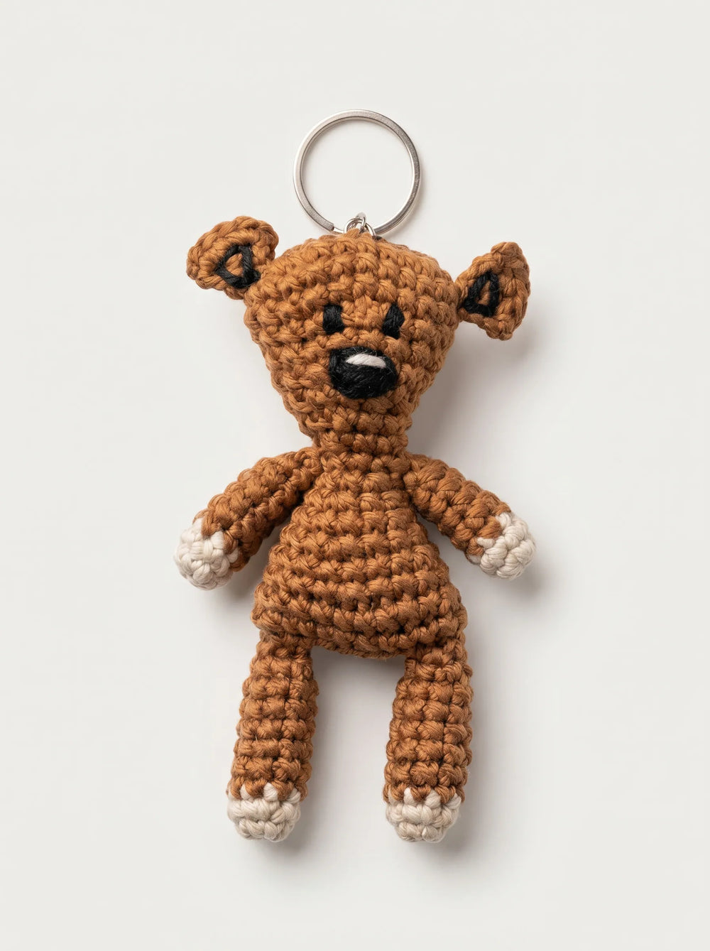 Handmade crochet mr bean teddy keychain for tote bag - WestStyle