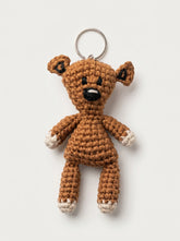 Handmade crochet mr bean teddy keychain for tote bag - WestStyle