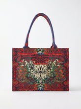 TIGER PRINT CANVAS TOTE BAG