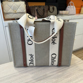 CHLOE CANVAS TOTE - GRAY - M074