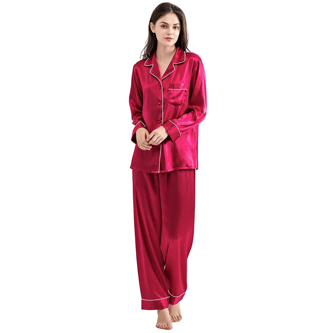 SILK PJ SET - BLACK - M048 WestStyle