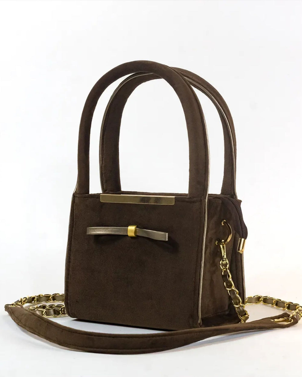 VELVET CARRY HANDBAG - M157