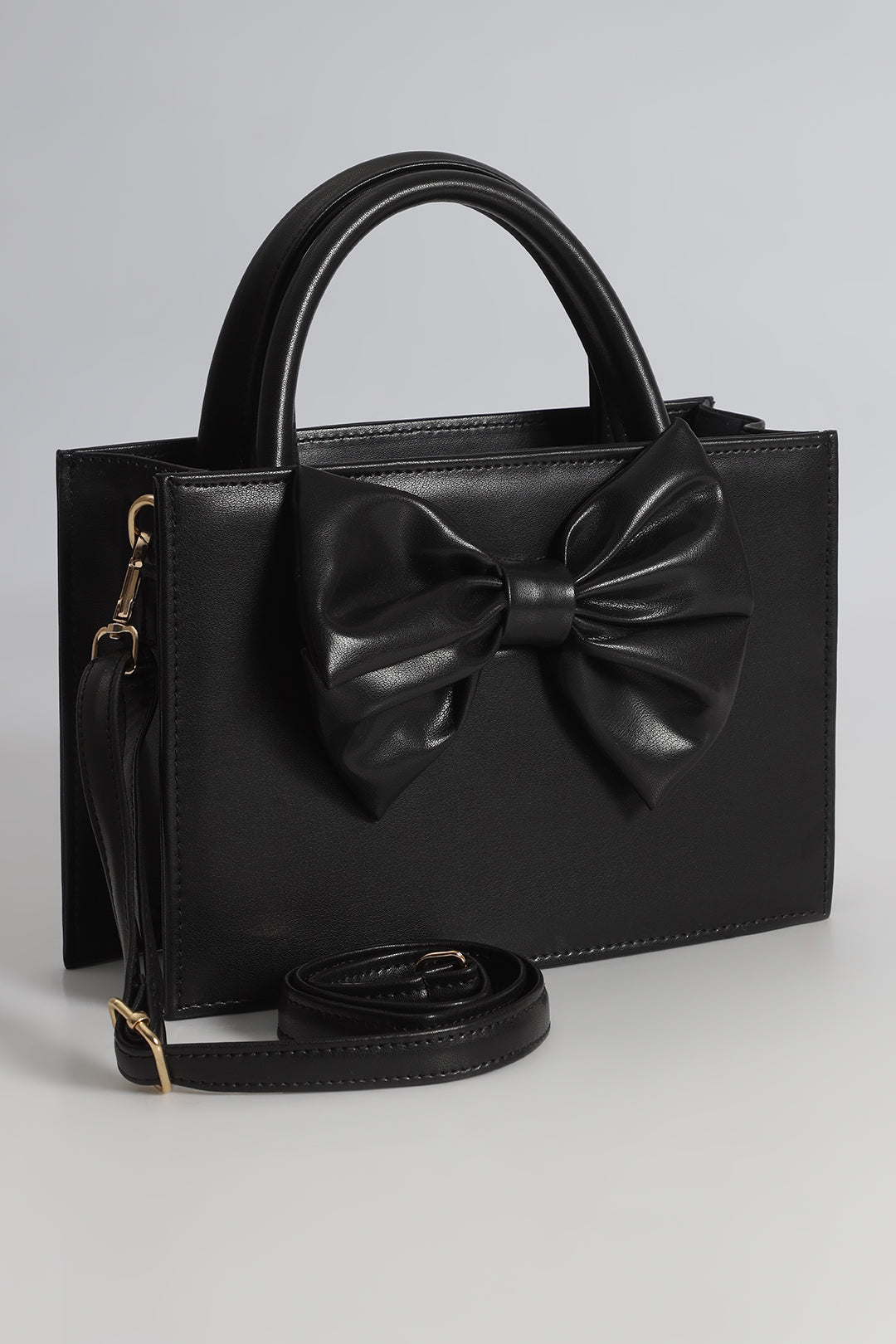 BOW CROSSBODY BAG - BLACK - M027