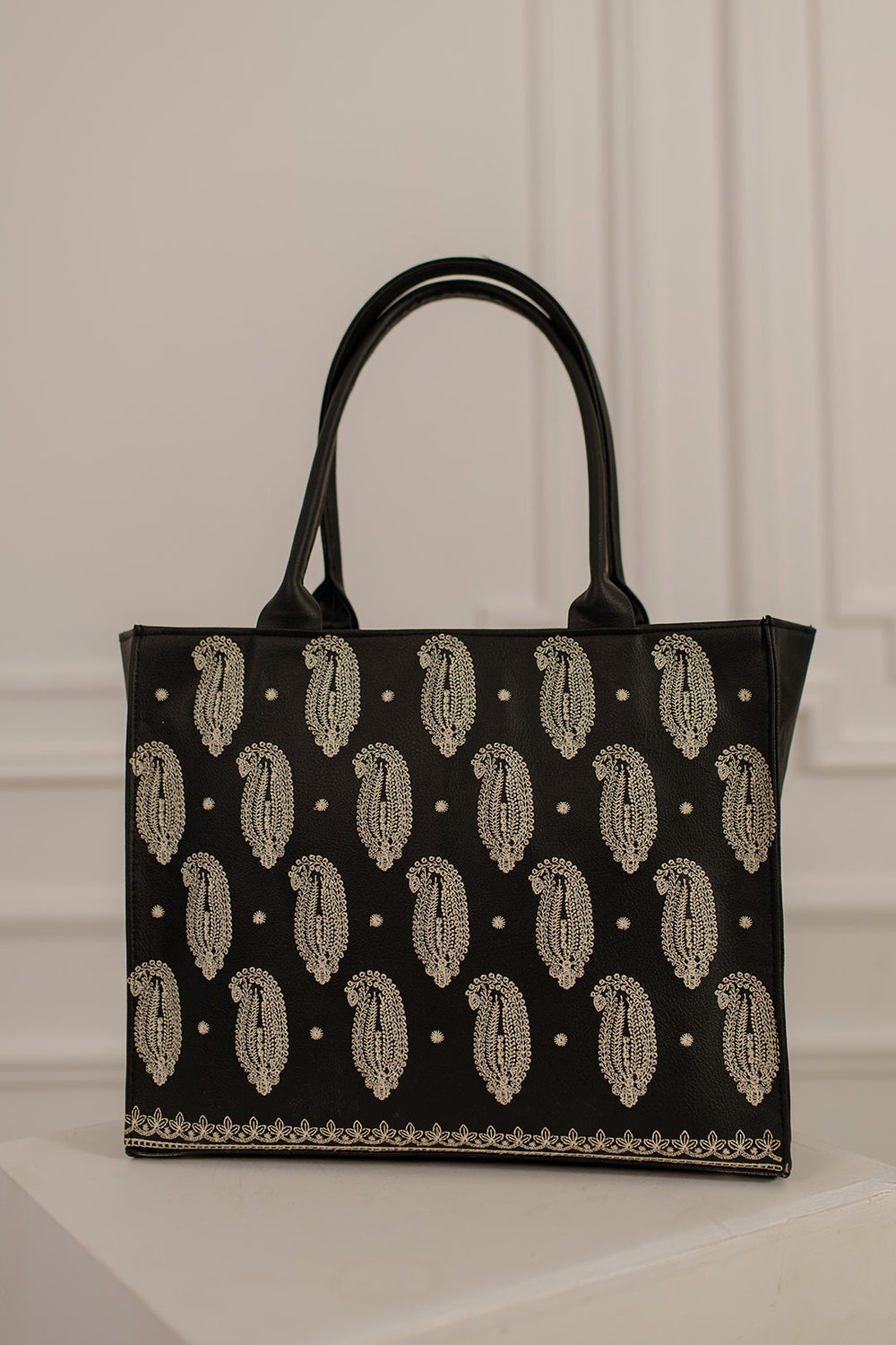 BRODERY CANVAS BAG - WHITE - M031 WestStyle
