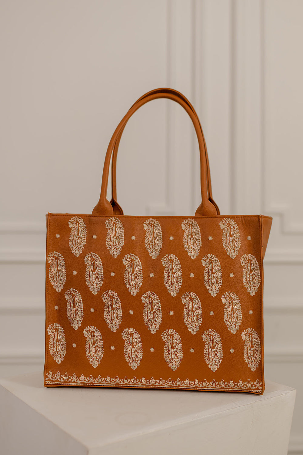BRODERY CANVAS BAG - WHITE - M031 WestStyle