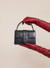 WestStyle black satchel handbag with fold-over flap and U-tab stitching satchel handbag for women online Pakistan