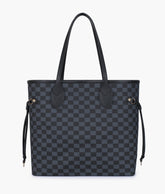 CHECKERED TOTE - BLACK - M073