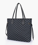 CHECKERED DUO TOTE - BLACK - M072