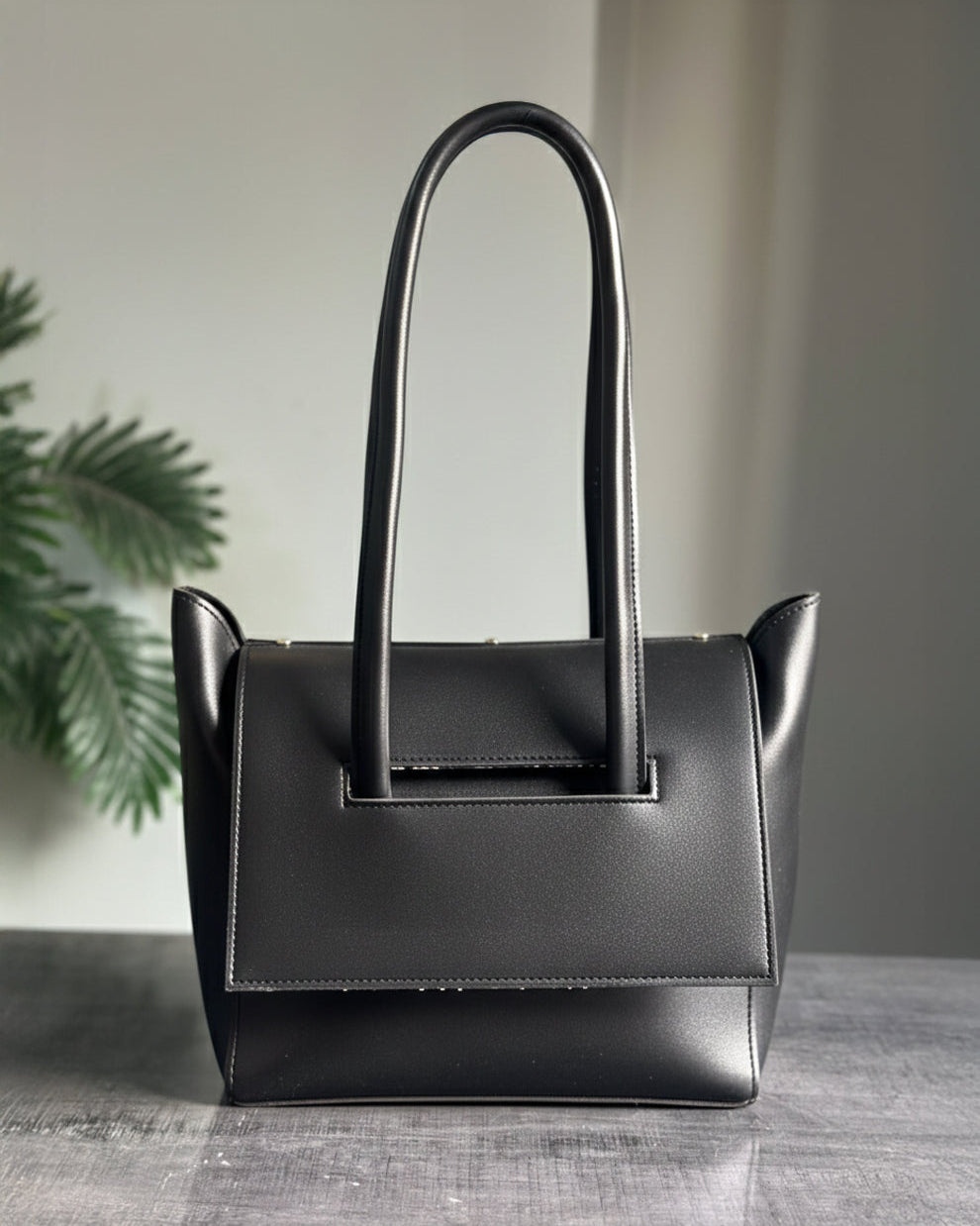 LONG STYLE SHOULDER BAG - BLACK - M163