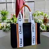 CHLOE CANVAS TOTE - BLACK - M074