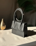 SWIRL HANDBAG - BLACK - M145