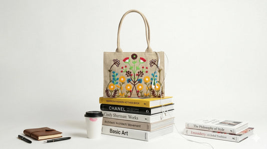 Branded Embroidered Canvas Tote for Women & University Girls - WestStyle