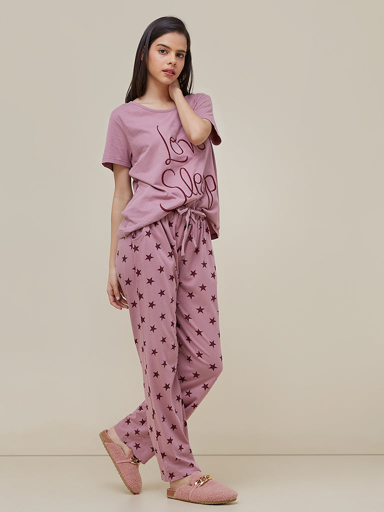 LOVE SLEEP PRINT SUIT - PINK - M055 WESTSTYLE