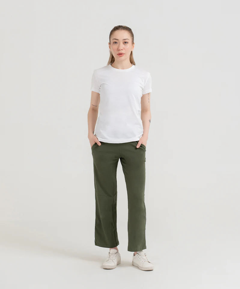 WOMEN PLAIN TEE - WHITE - M045 