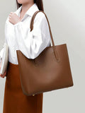 EVERYDAY TOTE BAG + POUCH - BROWN - M025 