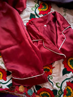 SILK PJ SET - BLACK - M048 WestStyle