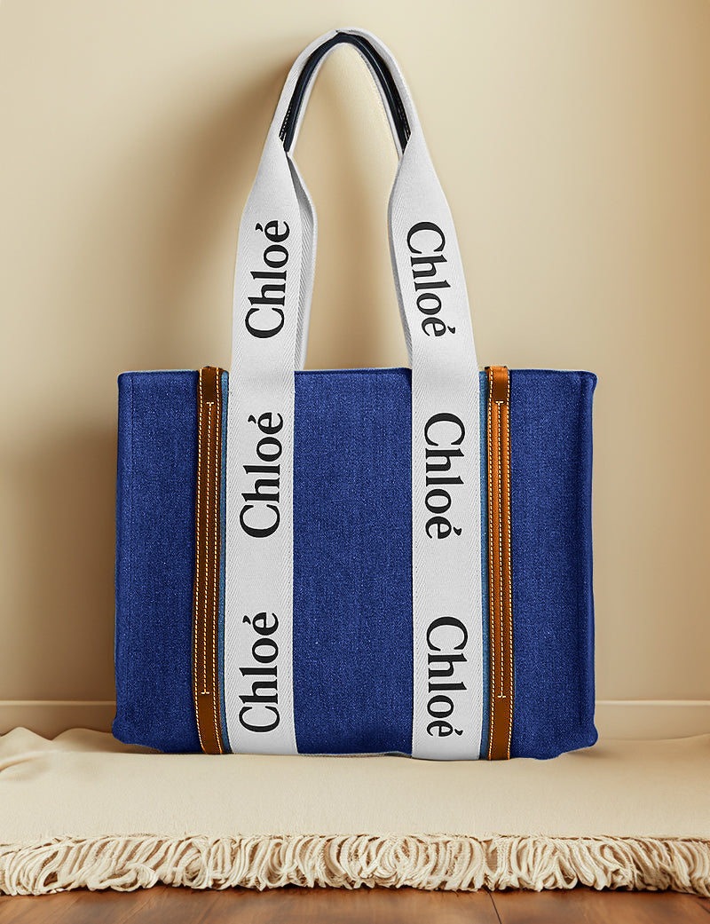 CHLOE CANVAS TOTE - GRAY - M074