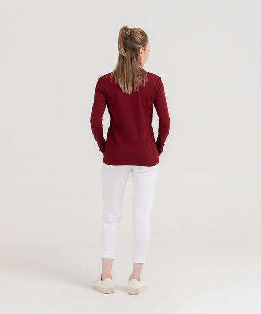 WOMEN PLAIN TEE - MAROON - M089 