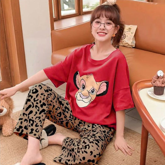 TIGER PRINTED SUIT - RED - M083