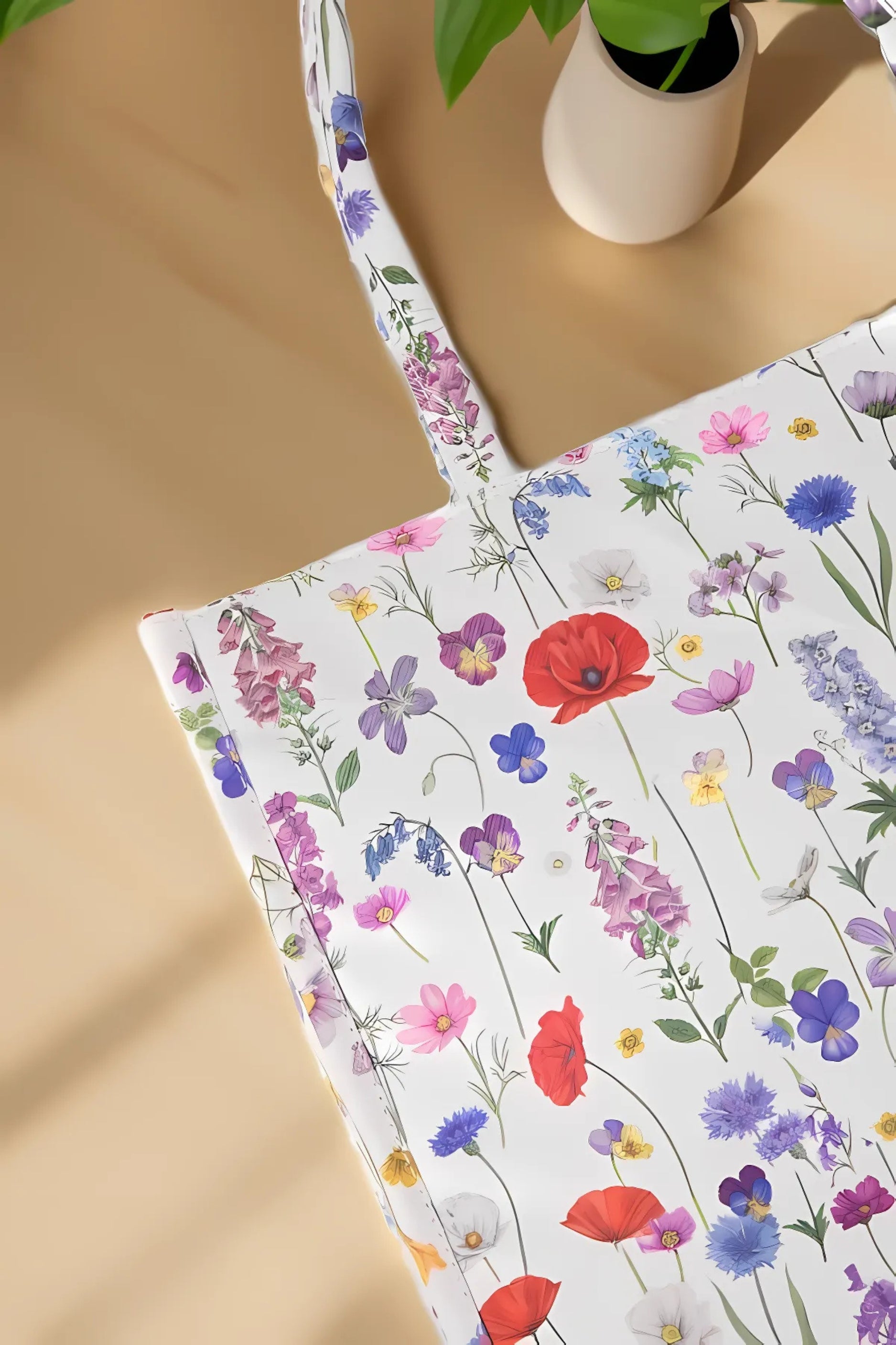 FLORAL WHITE CANVAS - M091