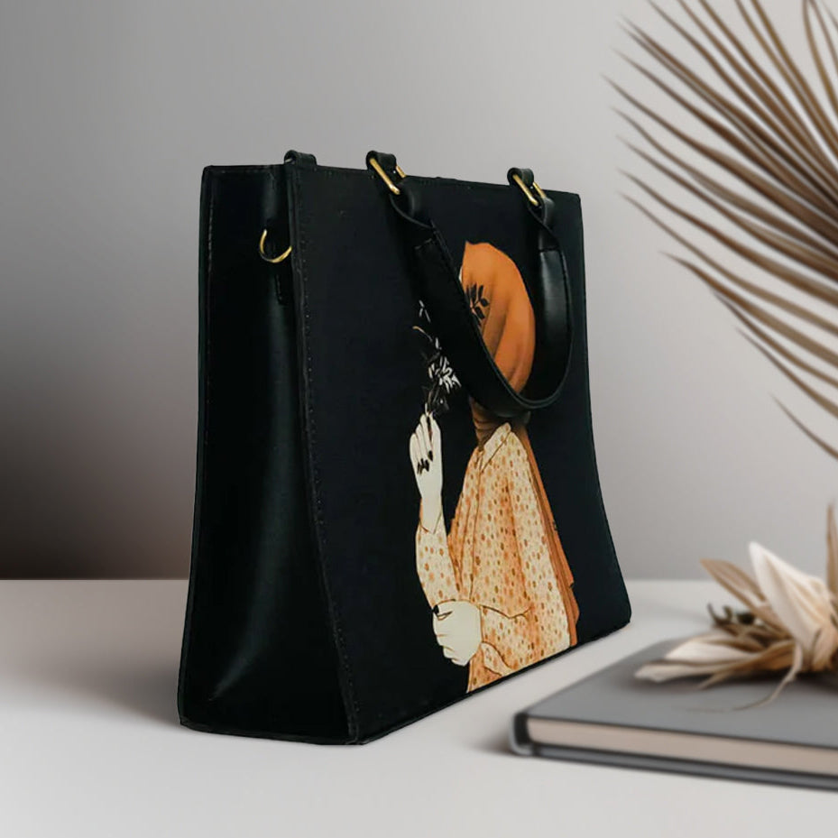 HIJAB CANVAS BAG - BLACK - M070 