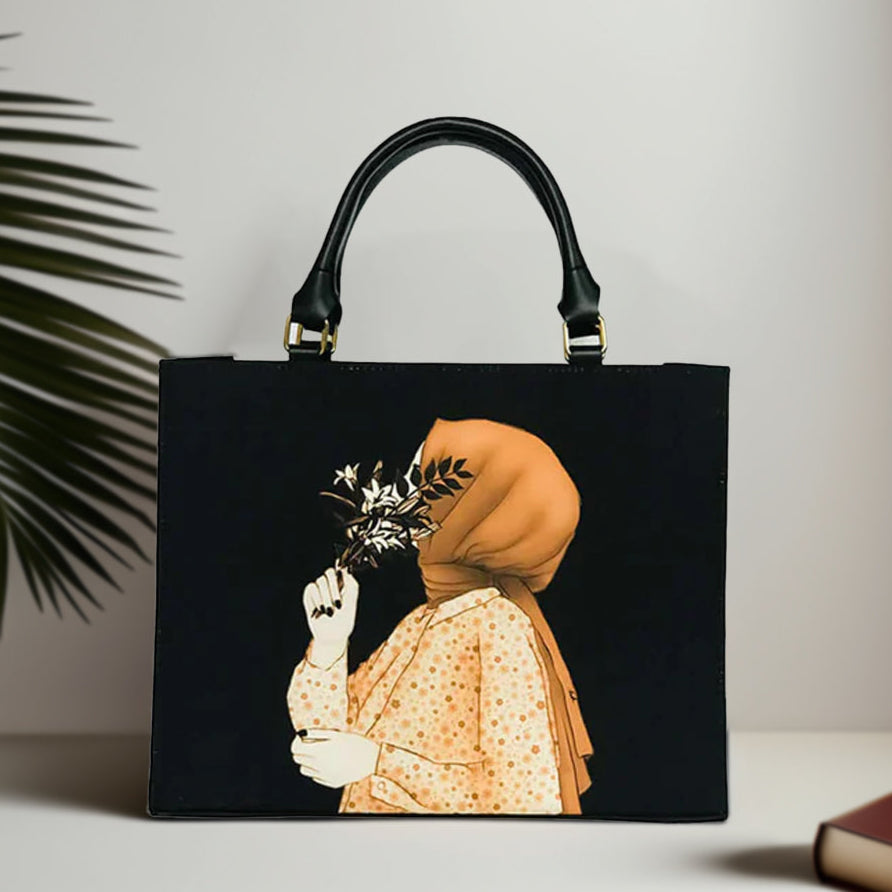 HIJAB CANVAS BAG - BLACK - M070 