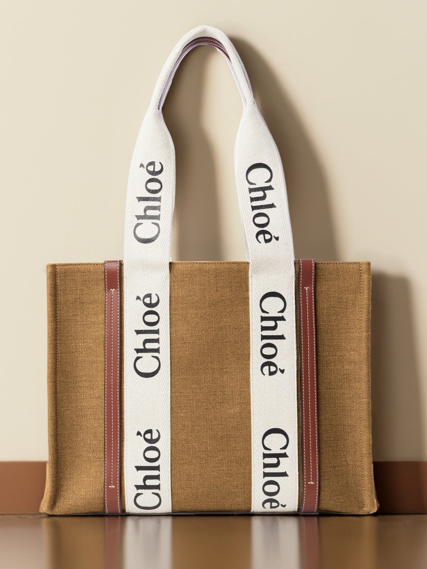 CHLOE CANVAS TOTE - DARK BROWN - M074