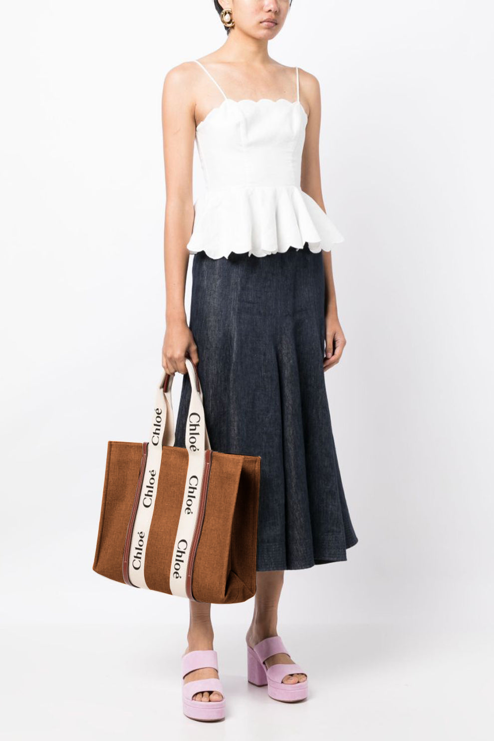 CHLOE CANVAS TOTE - GRAY - M074