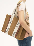 CHLOE CANVAS TOTE - DARK BROWN - M074