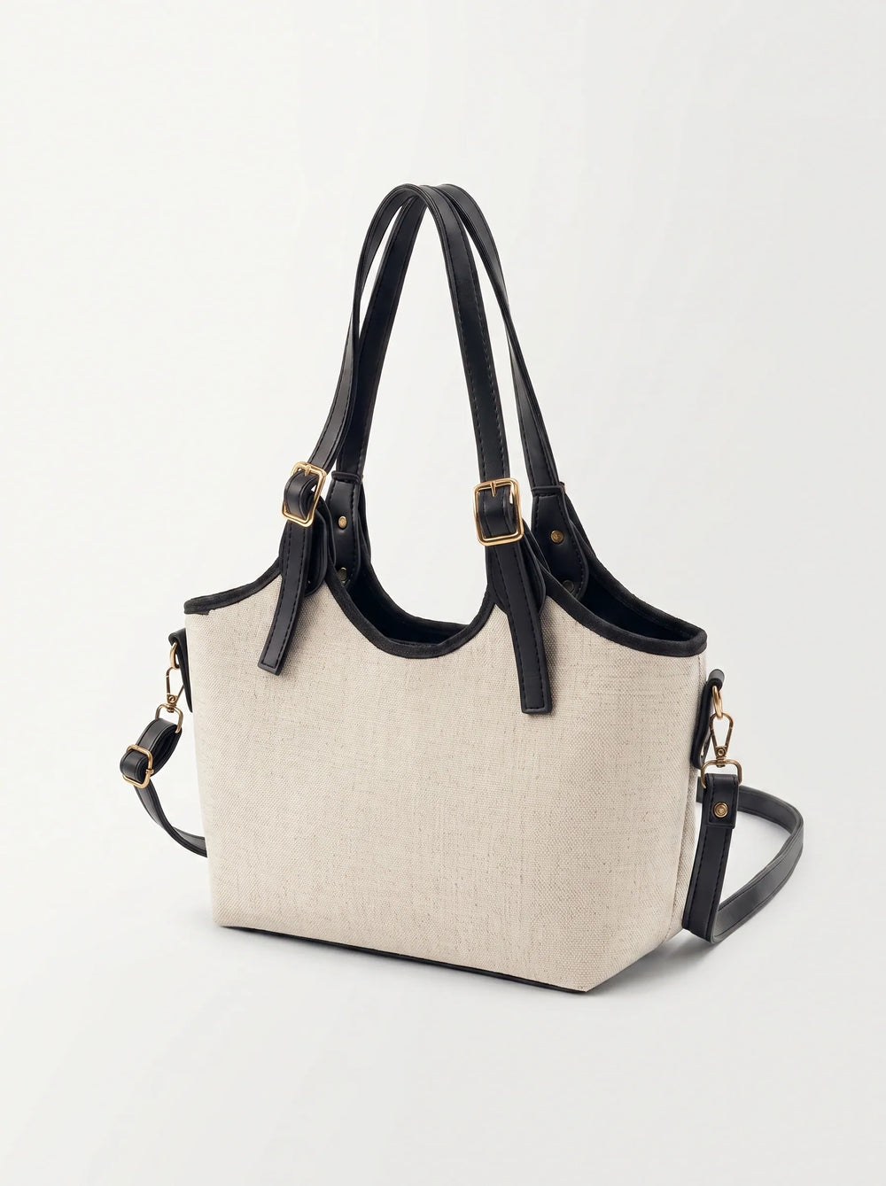 WestStyle beige canvas tote bag three-quarter view showing black trim edges and structured base ladies canvas bag Pakistan