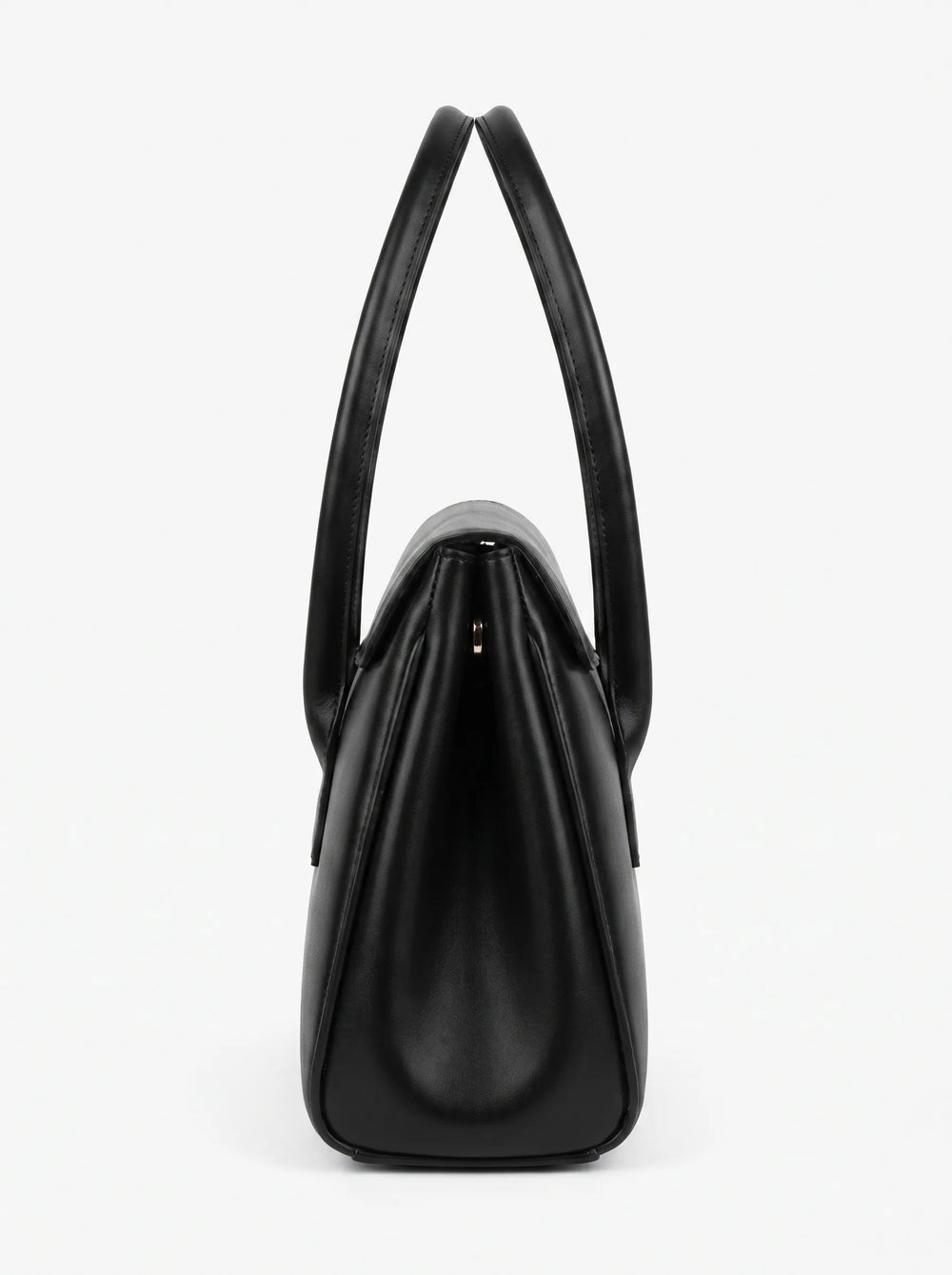 Gold base feet detail on WestStyle Lonn structured black handbag ladies bag with gold hardware Pakistan