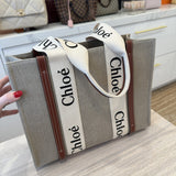 CHLOE CANVAS TOTE - GRAY - M074