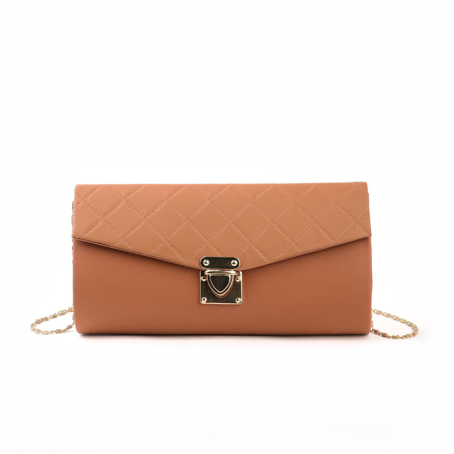 SQUARE QUILTED CLUTCH - MAROON -M026