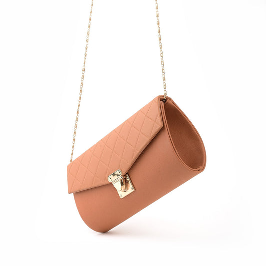 SQUARE QUILTED CLUTCH - MUSTARD -M026