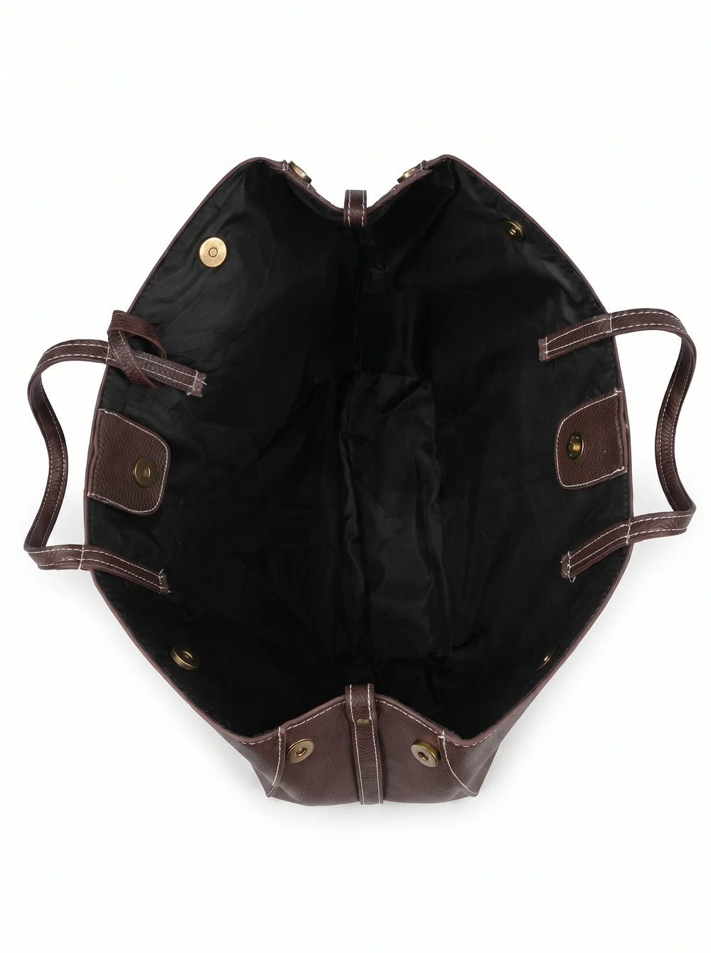 WestStyle dark brown drawstring tote bag worn on shoulder with cinch ties loose large office tote bag for women Pakistan