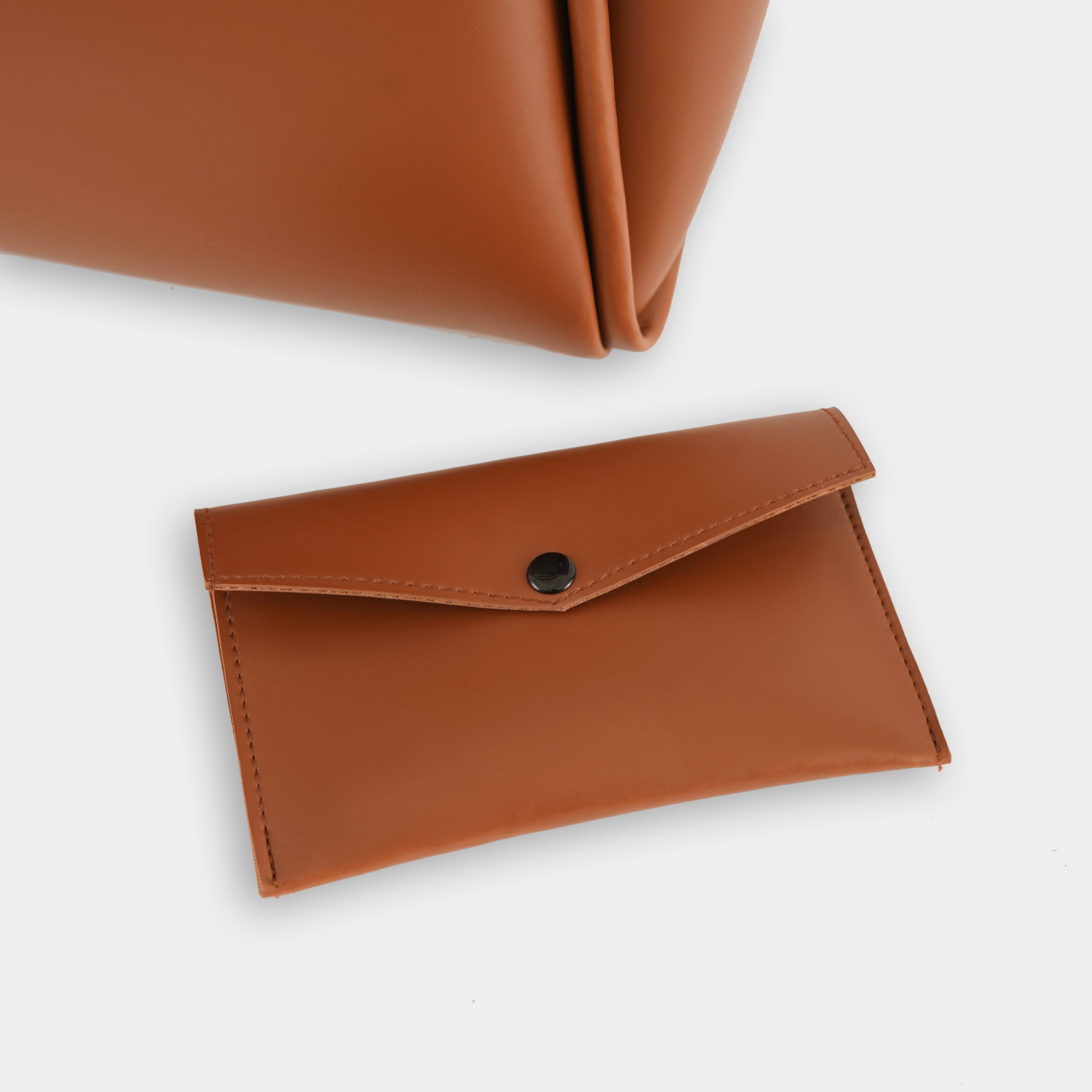 PYRAMID TOTE + POUCH - MUSTARD - M002