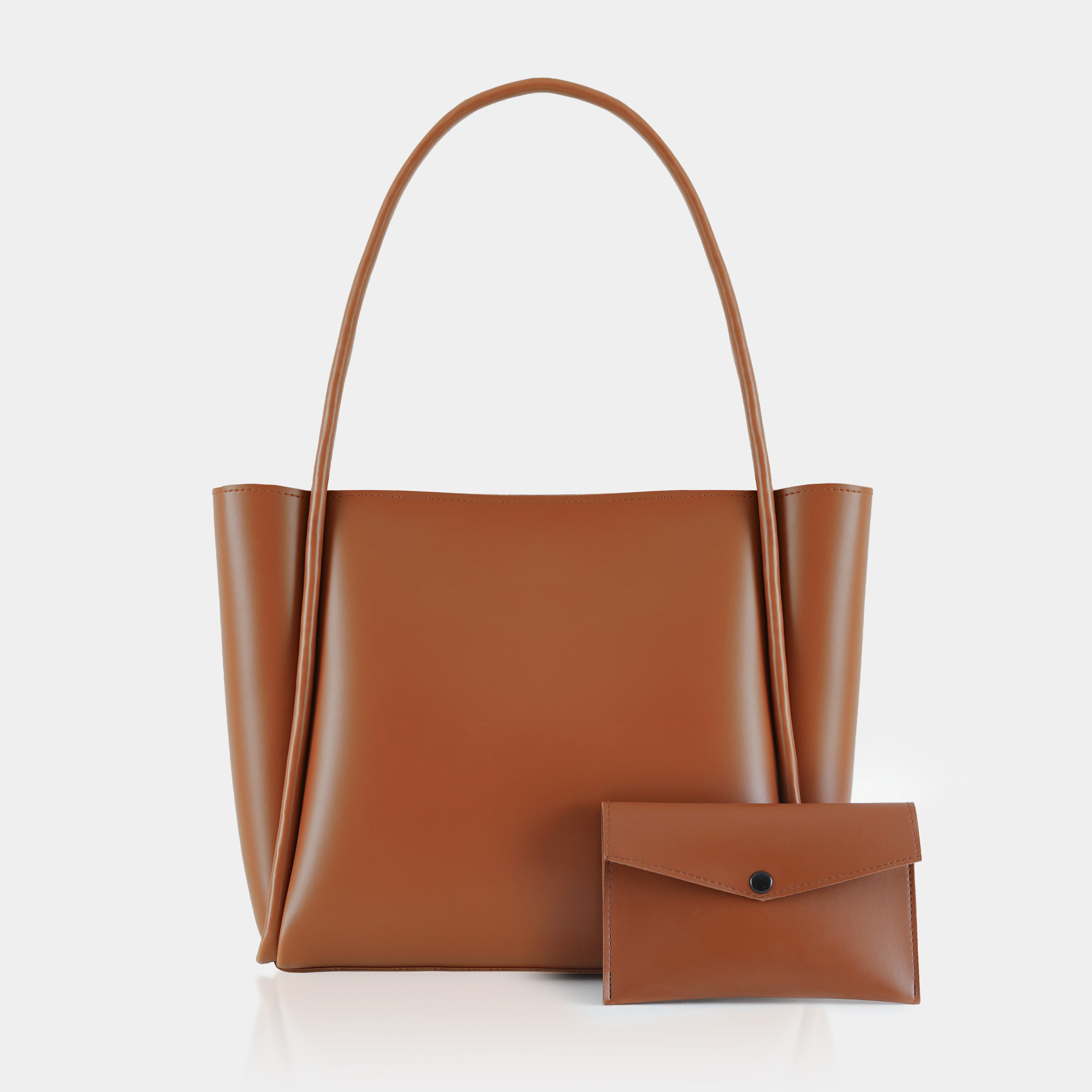 PYRAMID TOTE + POUCH - MUSTARD - M002