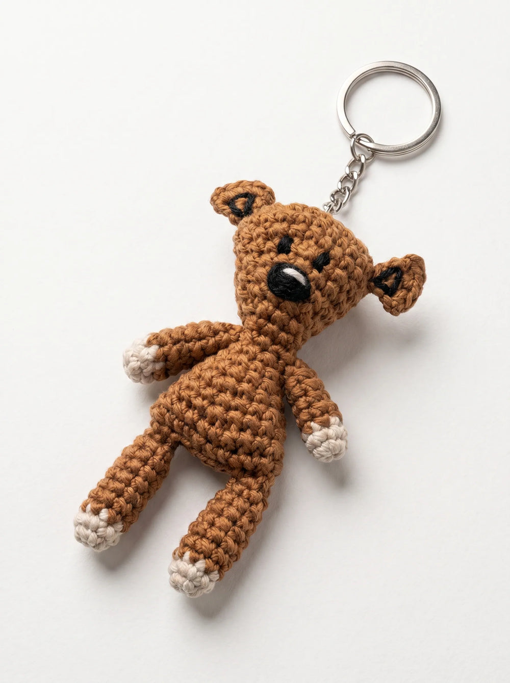 Close shot of a trendy Mr Bean Teddy Bag Keychain for Women - WestStyle
