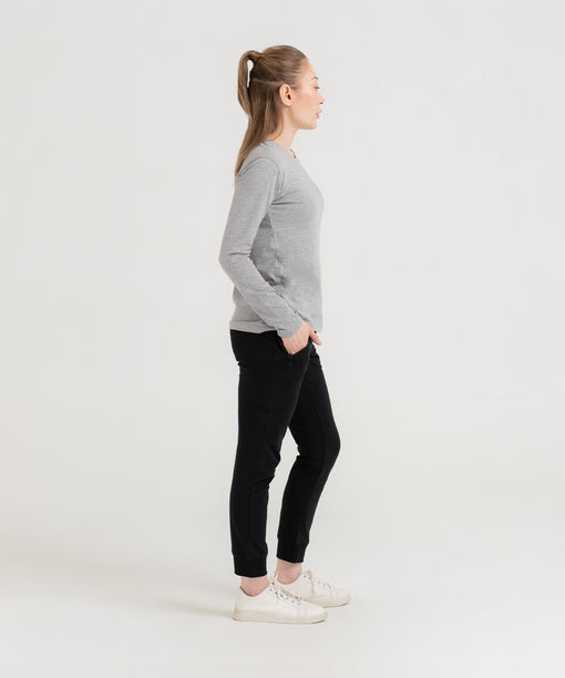 WOMEN PLAIN TEE - GREY - M089