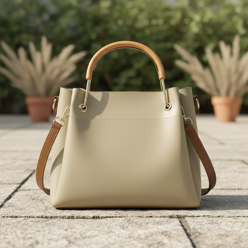 GOLDIE HANDLE BAG - BEIGE - M123