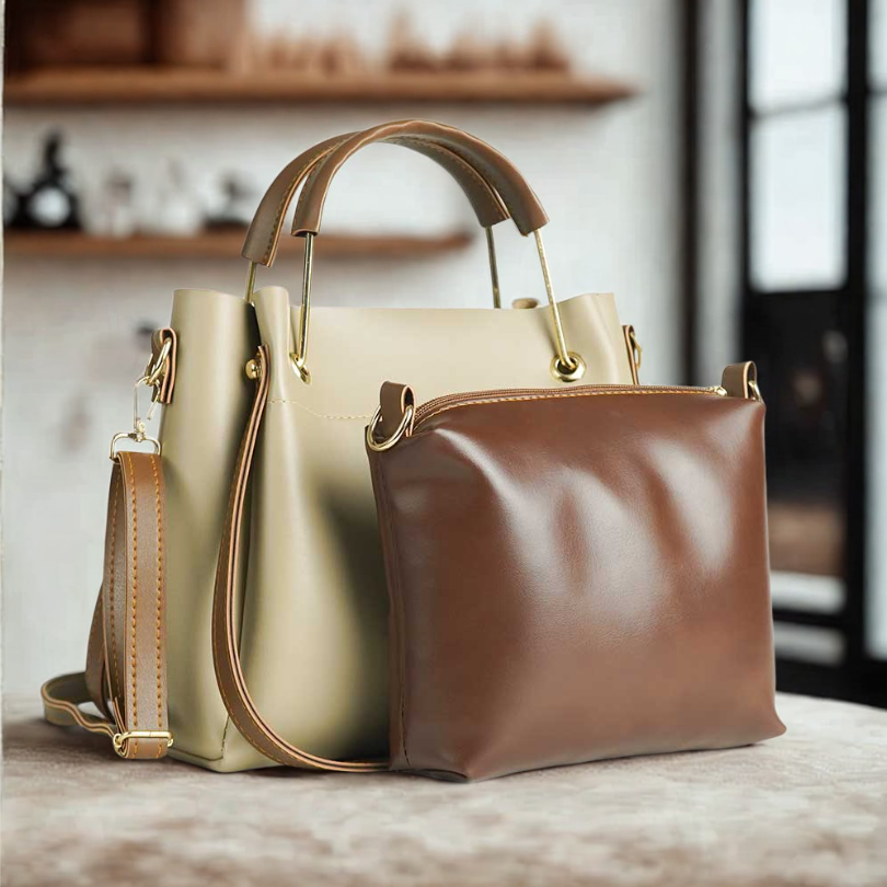 GOLDIE HANDLE BAG - BEIGE - M123
