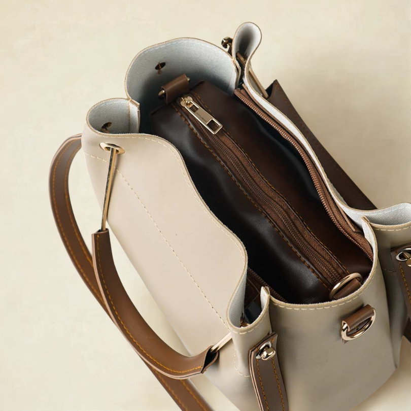 GOLDIE HANDLE BAG - BEIGE - M123