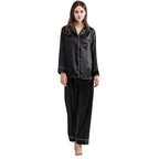 SILK PJ SET - BLACK - M048 WestStyle